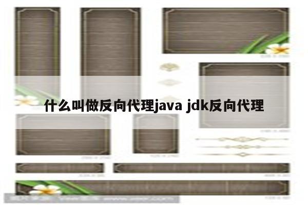 什么叫做反向代理java jdk反向代理