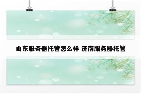详细阅读:山东服务器托管怎么样 济南服务器托管 山东服务器托管怎么样 济南服务器托管