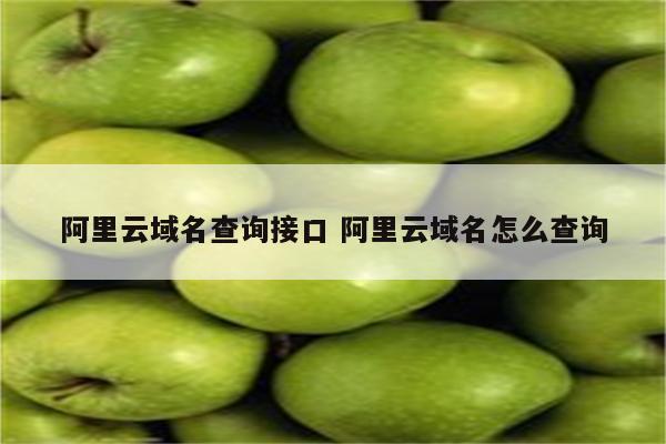 详细阅读:阿里云域名查询接口 阿里云域名怎么查询 阿里云域名查询接口 阿里云域名怎么查询