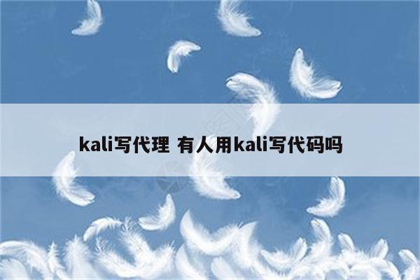 kali写代理 有人用kali写代码吗