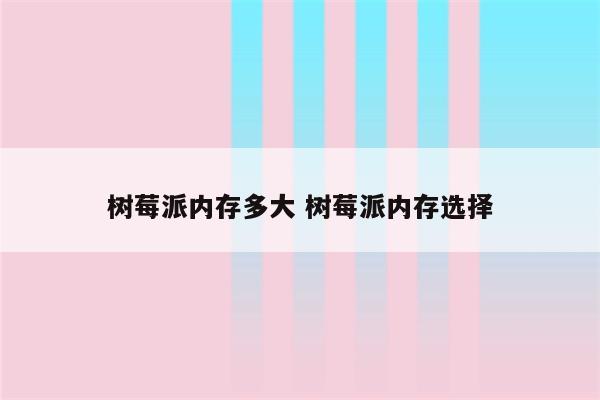 树莓派内存多大 树莓派内存选择