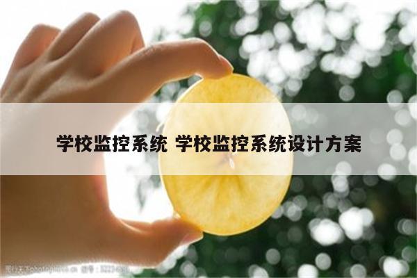 学校监控系统 学校监控系统设计方案
