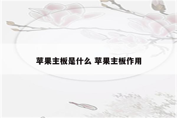 苹果主板是什么 苹果主板作用
