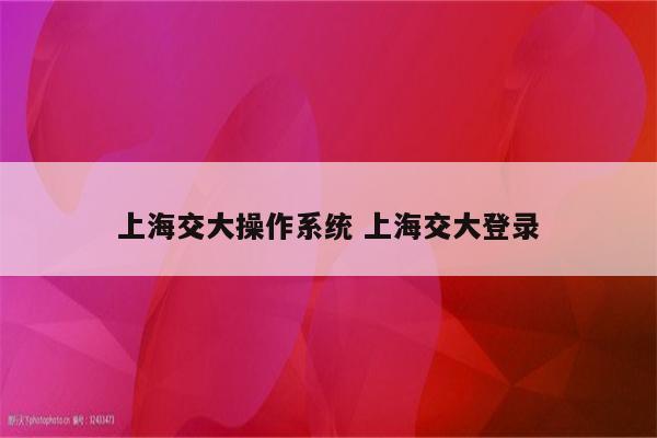 上海交大操作系统 上海交大登录