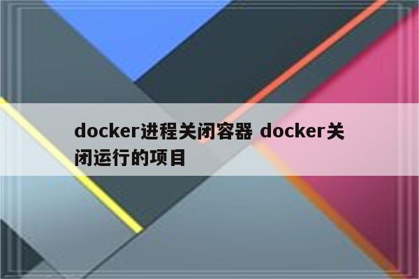 docker进程关闭容器 docker关闭运行的项目