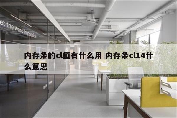 内存条的cl值有什么用 内存条cl14什么意思