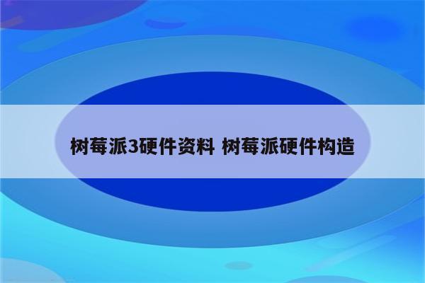 树莓派3硬件资料 树莓派硬件构造
