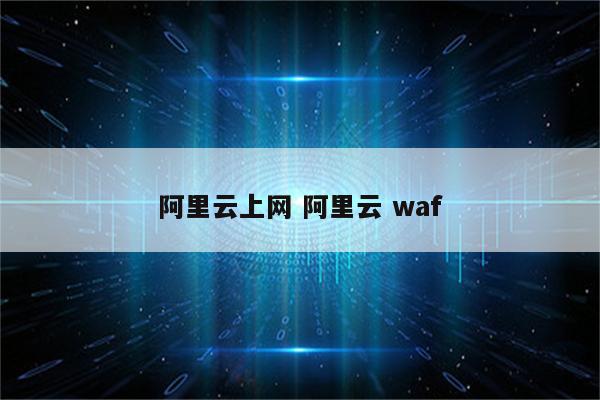 阿里云上网 阿里云 waf