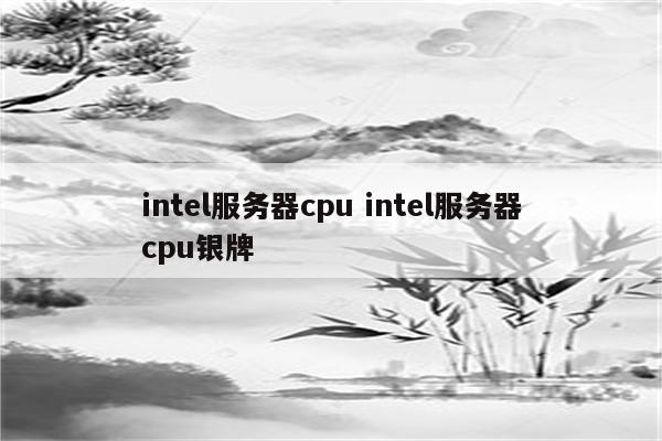 intel服务器cpu intel服务器cpu银牌