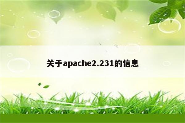 关于apache2.231的信息