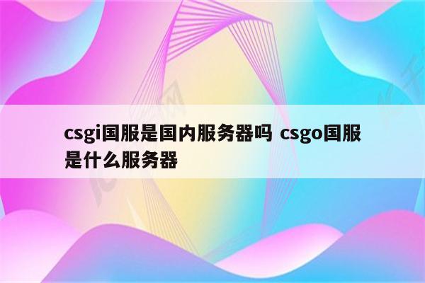 csgi国服是国内服务器吗 csgo国服是什么服务器