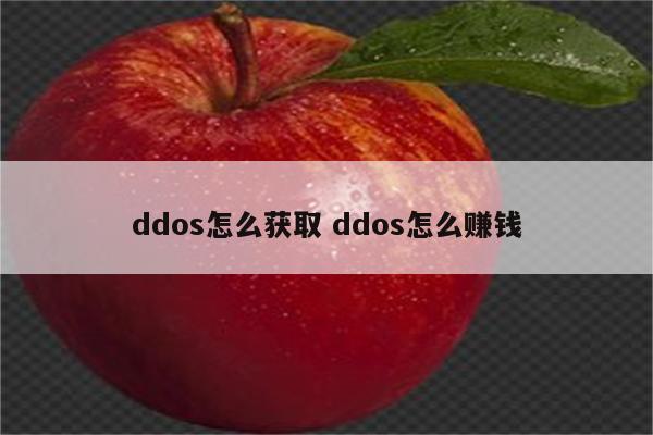 ddos怎么获取 ddos怎么赚钱