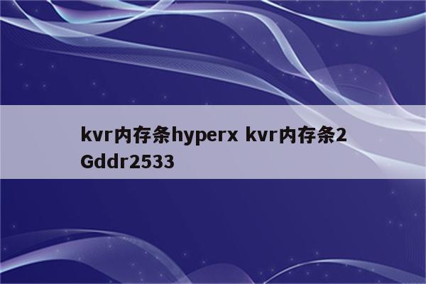 kvr内存条hyperx kvr内存条2Gddr2533