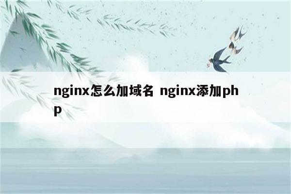 nginx怎么加域名 nginx添加php