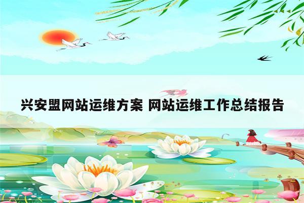 兴安盟网站运维方案 网站运维工作总结报告