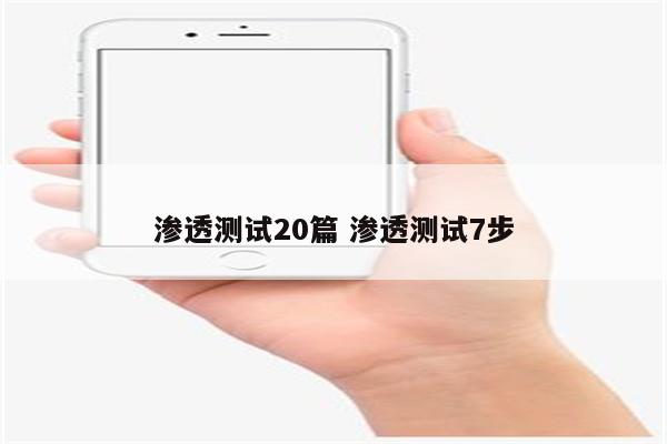渗透测试20篇 渗透测试7步