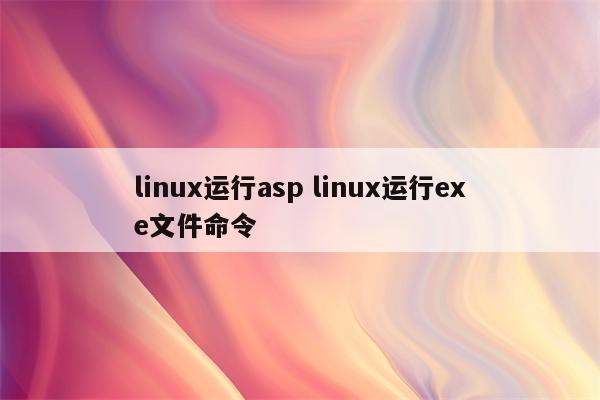 linux运行asp linux运行exe文件命令