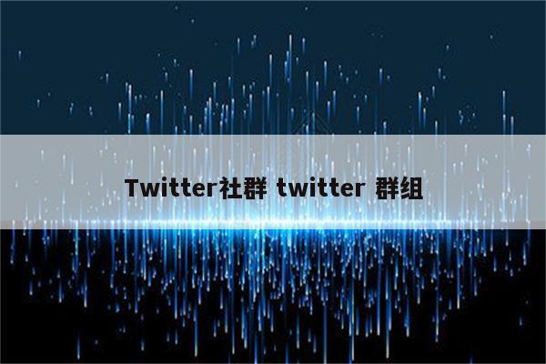 Twitter社群 twitter 群组