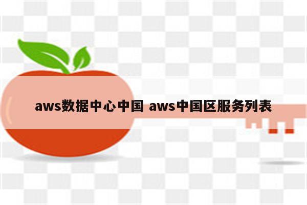aws数据中心中国 aws中国区服务列表