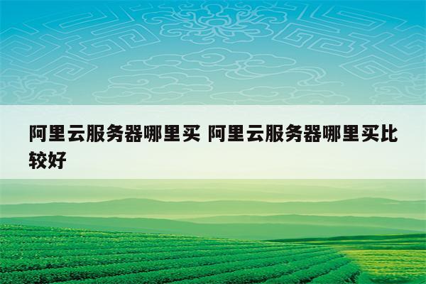 阿里云服务器哪里买 阿里云服务器哪里买比较好