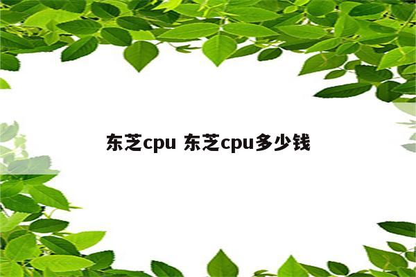 东芝cpu 东芝cpu多少钱