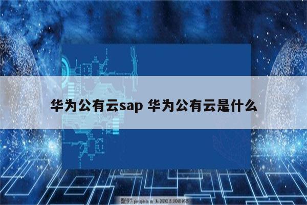 华为公有云sap 华为公有云是什么