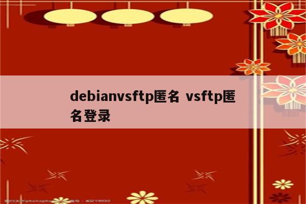 debianvsftp匿名 vsftp匿名登录