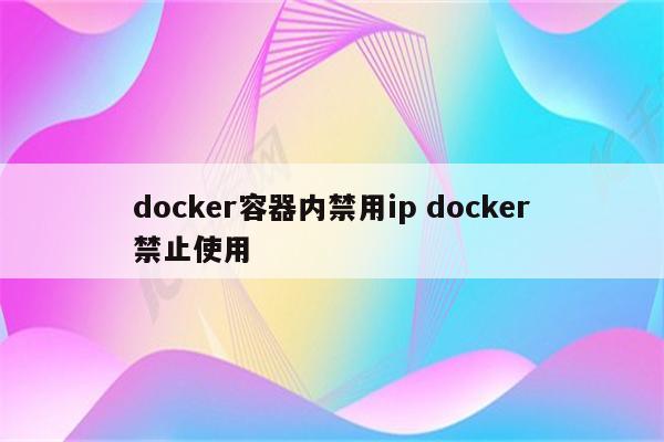 docker容器内禁用ip docker禁止使用