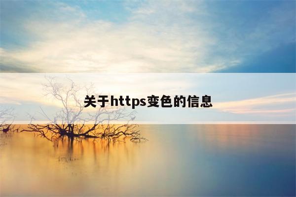 关于https变色的信息