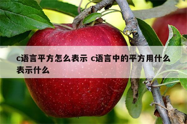 c语言平方怎么表示 c语言中的平方用什么表示什么