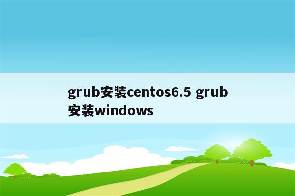 grub安装centos6.5 grub安装windows