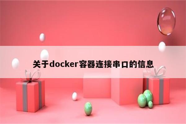 关于docker容器连接串口的信息