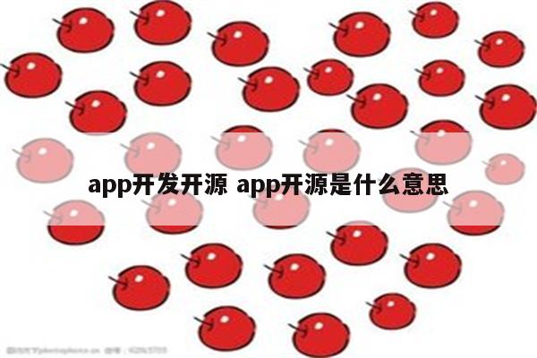 app开发开源 app开源是什么意思