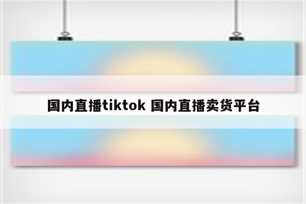 国内直播tiktok 国内直播卖货平台