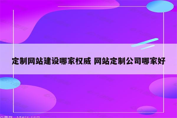 定制网站建设哪家权威 网站定制公司哪家好