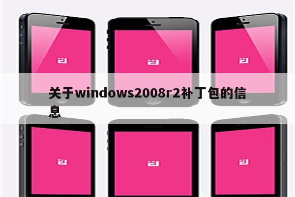 关于windows2008r2补丁包的信息