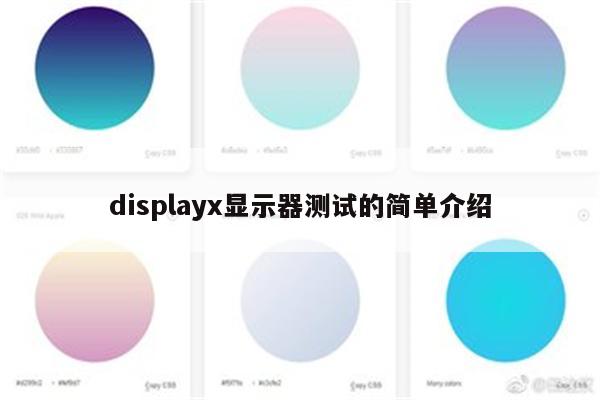 displayx显示器测试的简单介绍