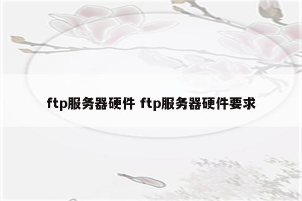 ftp服务器硬件 ftp服务器硬件要求