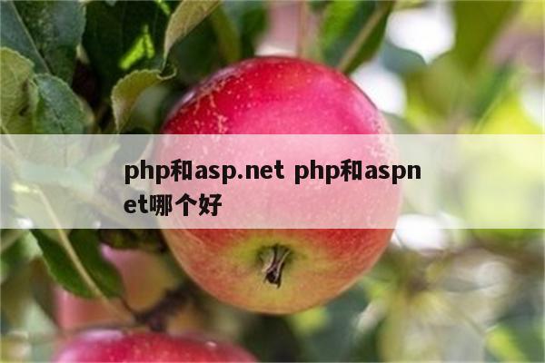 php和asp.net php和aspnet哪个好