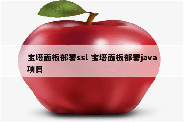 宝塔面板部署ssl 宝塔面板部署java项目