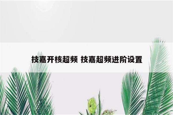 技嘉开核超频 技嘉超频进阶设置