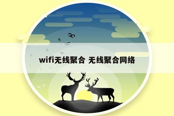 wifi无线聚合 无线聚合网络