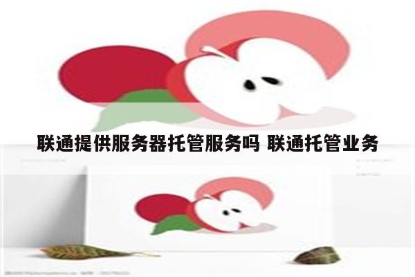 联通提供服务器托管服务吗 联通托管业务