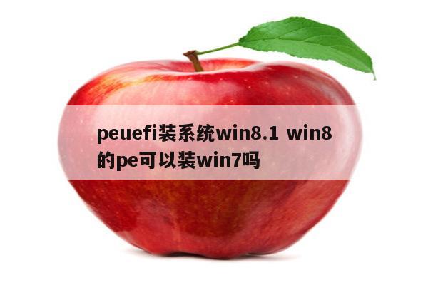 peuefi装系统win8.1 win8的pe可以装win7吗