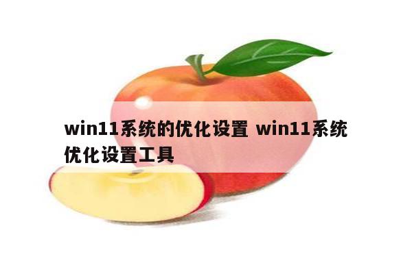 win11系统的优化设置 win11系统优化设置工具