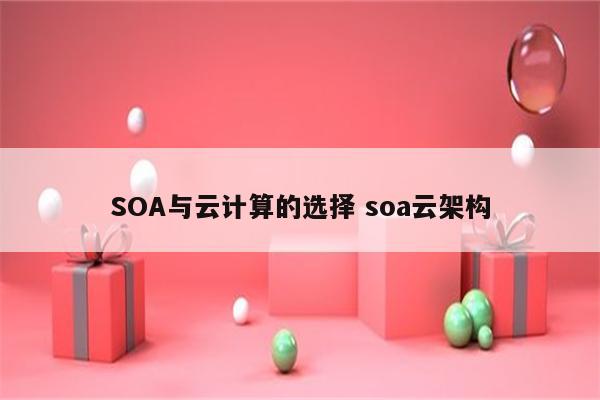 SOA与云计算的选择 soa云架构