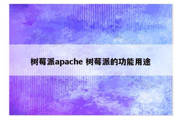 树莓派apache 树莓派的功能用途