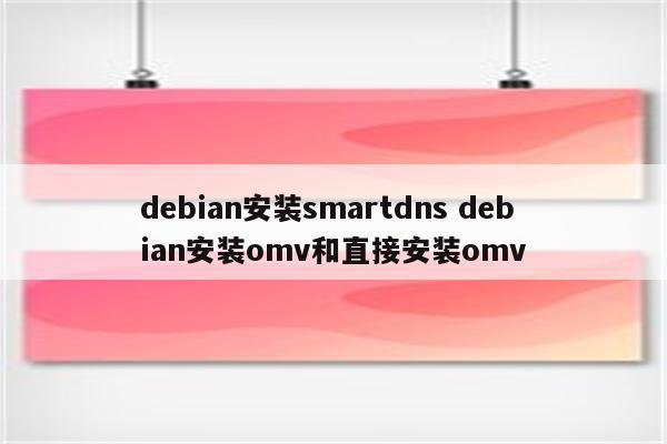 debian安装smartdns debian安装omv和直接安装omv