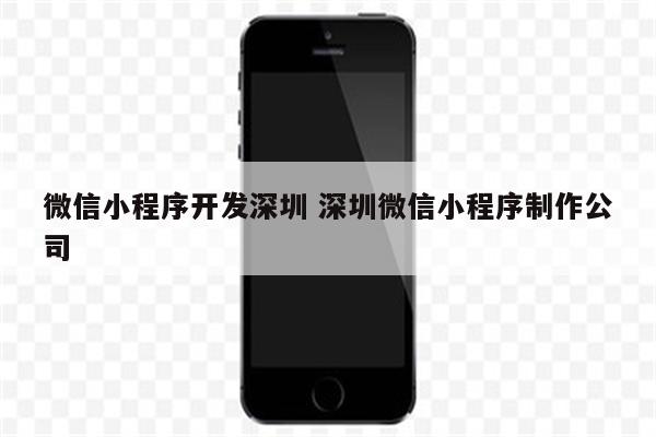 微信小程序开发深圳 深圳微信小程序制作公司