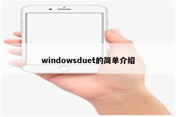 windowsduet的简单介绍